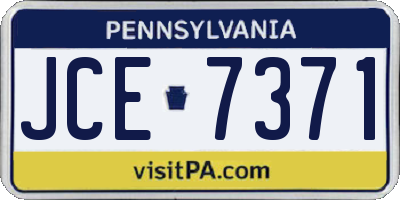 PA license plate JCE7371