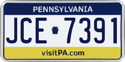 PA license plate JCE7391
