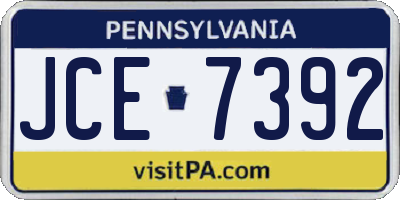 PA license plate JCE7392