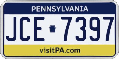 PA license plate JCE7397