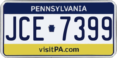 PA license plate JCE7399