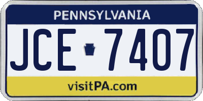 PA license plate JCE7407