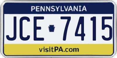 PA license plate JCE7415