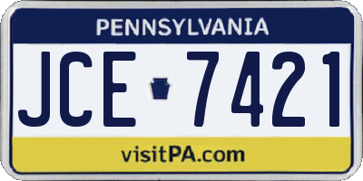 PA license plate JCE7421