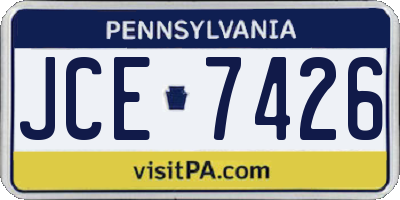 PA license plate JCE7426
