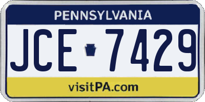 PA license plate JCE7429