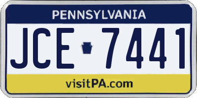 PA license plate JCE7441