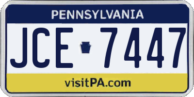 PA license plate JCE7447