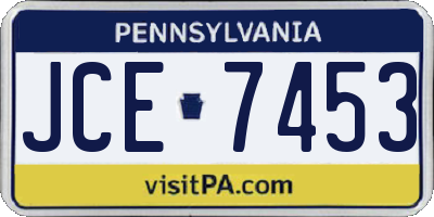 PA license plate JCE7453