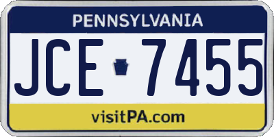 PA license plate JCE7455
