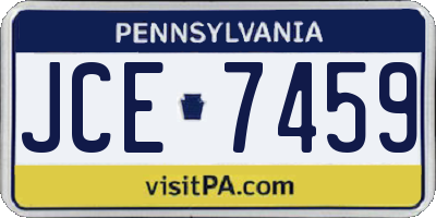 PA license plate JCE7459