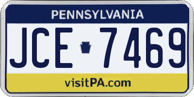 PA license plate JCE7469
