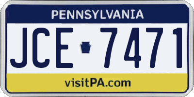 PA license plate JCE7471