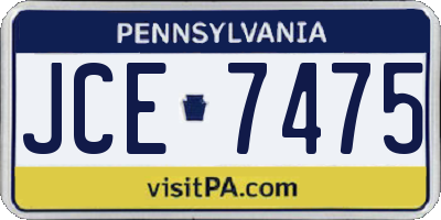 PA license plate JCE7475