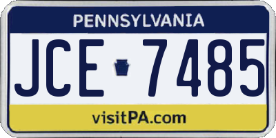 PA license plate JCE7485
