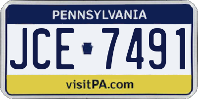 PA license plate JCE7491