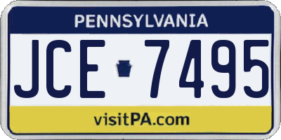 PA license plate JCE7495