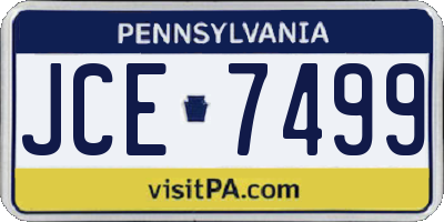 PA license plate JCE7499