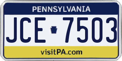PA license plate JCE7503