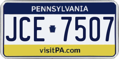 PA license plate JCE7507