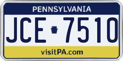 PA license plate JCE7510