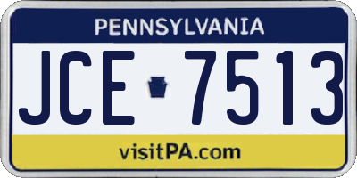 PA license plate JCE7513