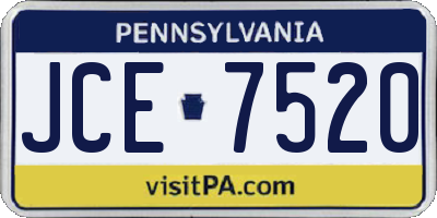 PA license plate JCE7520
