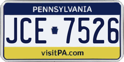 PA license plate JCE7526