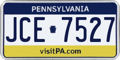PA license plate JCE7527