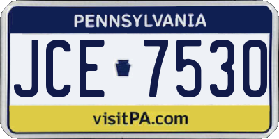 PA license plate JCE7530