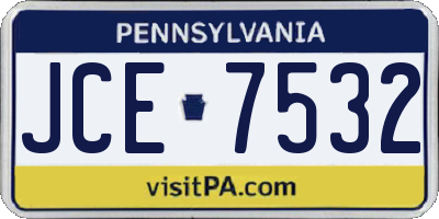 PA license plate JCE7532