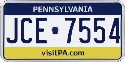 PA license plate JCE7554