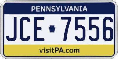 PA license plate JCE7556
