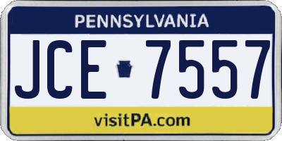 PA license plate JCE7557
