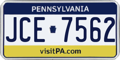 PA license plate JCE7562