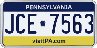 PA license plate JCE7563