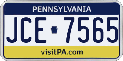 PA license plate JCE7565