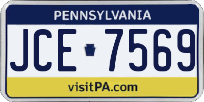 PA license plate JCE7569