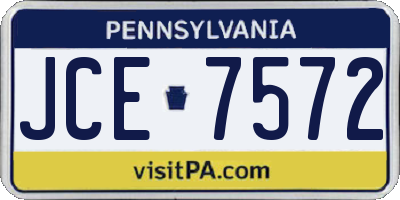 PA license plate JCE7572