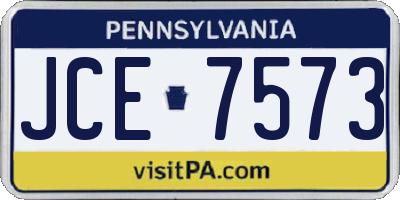 PA license plate JCE7573