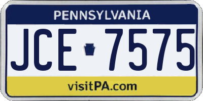 PA license plate JCE7575