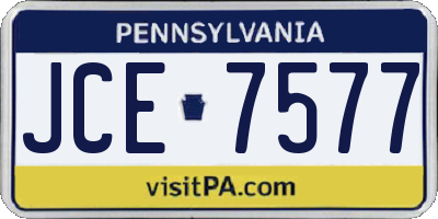 PA license plate JCE7577