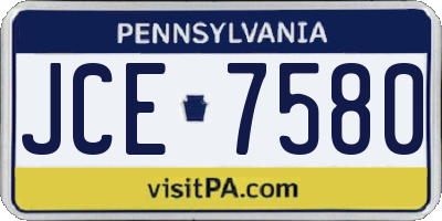 PA license plate JCE7580