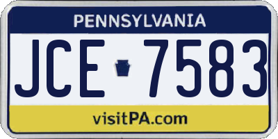 PA license plate JCE7583
