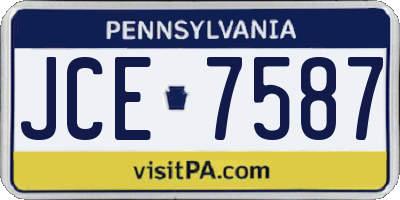 PA license plate JCE7587