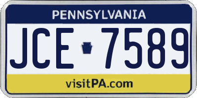 PA license plate JCE7589