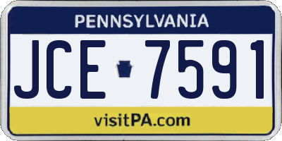 PA license plate JCE7591