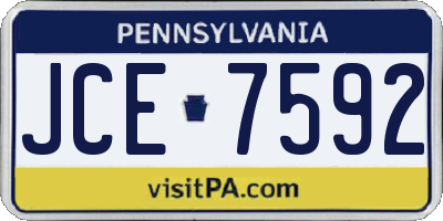 PA license plate JCE7592