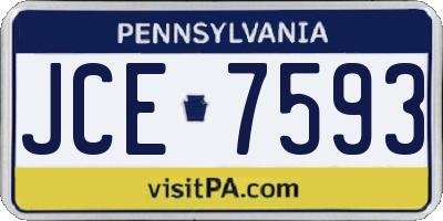 PA license plate JCE7593