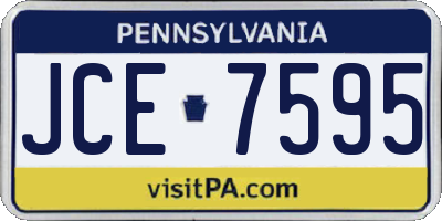 PA license plate JCE7595